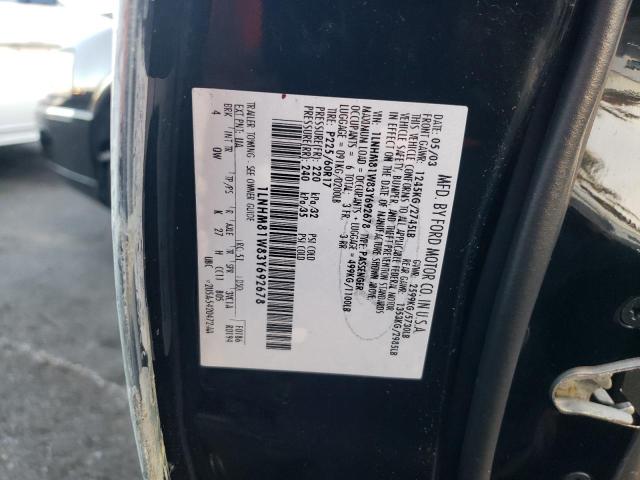 1LNHM81W83Y692678 - 2003 LINCOLN TOWN CAR EXECUTIVE BLACK photo 12