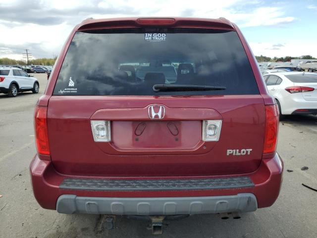 2HKYF18574H576670 - 2004 HONDA PILOT EXL MAROON photo 6