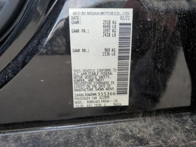 1N4BL4DW0MN355366 - 2021 NISSAN ALTIMA SV BLACK photo 12