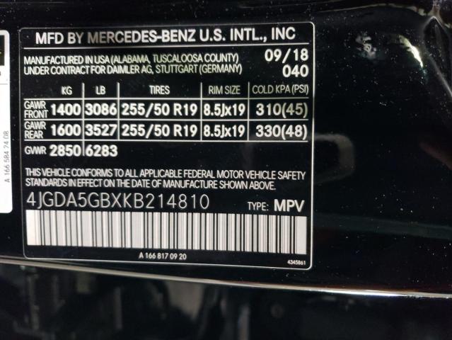 4JGDA5GBXKB214810 - 2019 MERCEDES-BENZ GLE 400 4MATIC BLACK photo 13