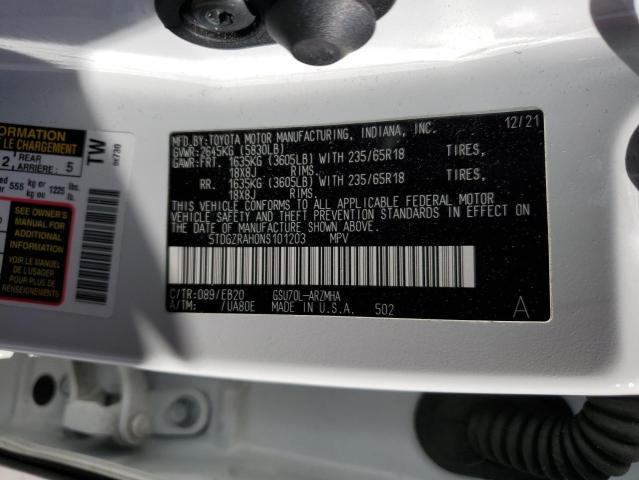 5TDGZRAH0NS101203 - 2022 TOYOTA HIGHLANDER XLE WHITE photo 14