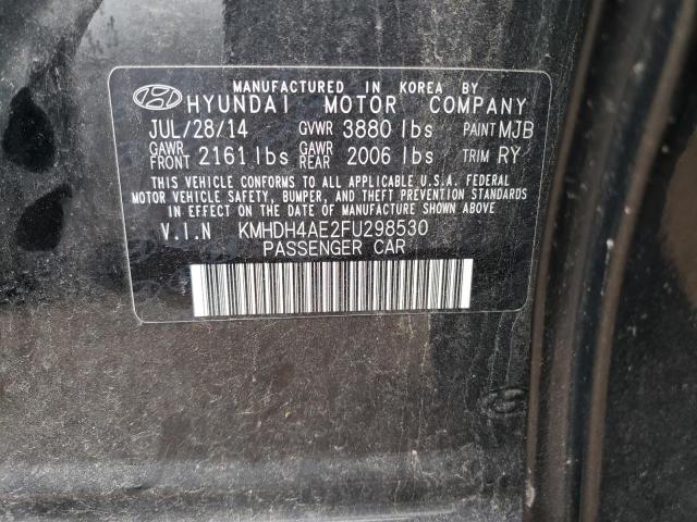 KMHDH4AE2FU298530 - 2015 HYUNDAI ELANTRA SE BLACK photo 12