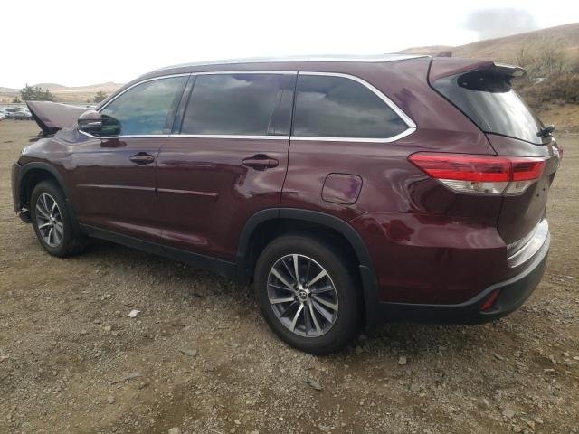 5TDJZRFHXKS998153 - 2019 TOYOTA HIGHLANDER SE MAROON photo 2