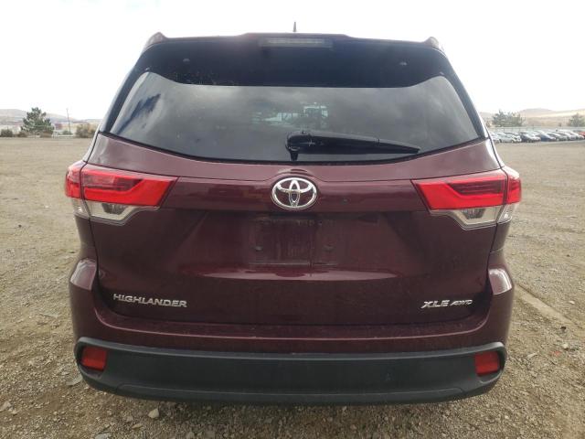 5TDJZRFHXKS998153 - 2019 TOYOTA HIGHLANDER SE MAROON photo 6