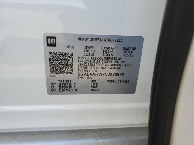 5GAEVAKW7NJ188873 - 2022 BUICK ENCLAVE ESSENCE 白色 照片 13