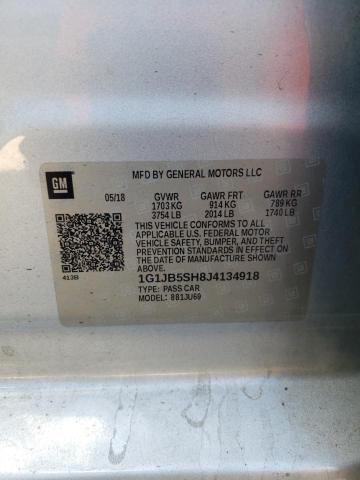 1G1JB5SH8J4134918 - 2018 CHEVROLET SONIC LS Mavi foto 12