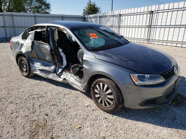 3VW1K7AJ8EM443349 - 2014 VOLKSWAGEN JETTA BASE GRAY photo 4