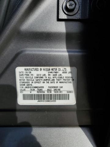 JNKBV61E98M224555 - 2008 INFINITI G35 GRAY photo 12