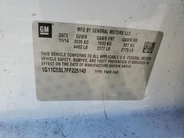 1G11C5SL7FF225143 - 2015 CHEVROLET MALIBU 1LT Ağ foto 12