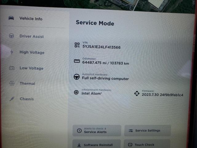 5YJSA1E24LF413566 - 2020 TESLA MODEL S Սև լուսանկար 9