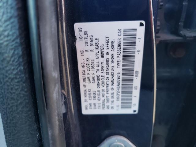 1HGCP2F48AA039415 - 2010 HONDA ACCORD LXP BLUE photo 12