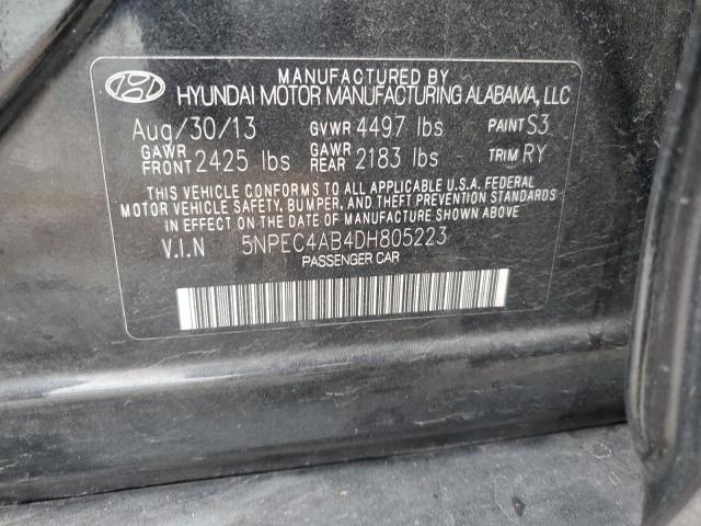 5NPEC4AB4DH805223 - 2013 HYUNDAI SONATA SE BLACK photo 13