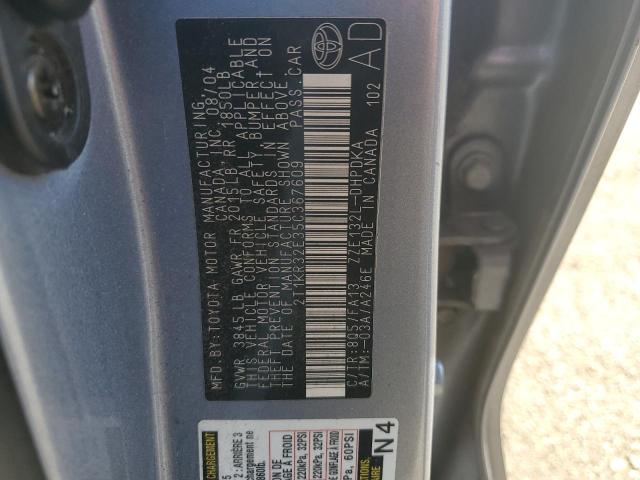 2T1KR32E35C367609 - 2005 TOYOTA COROLLA MA XR SILVER photo 12