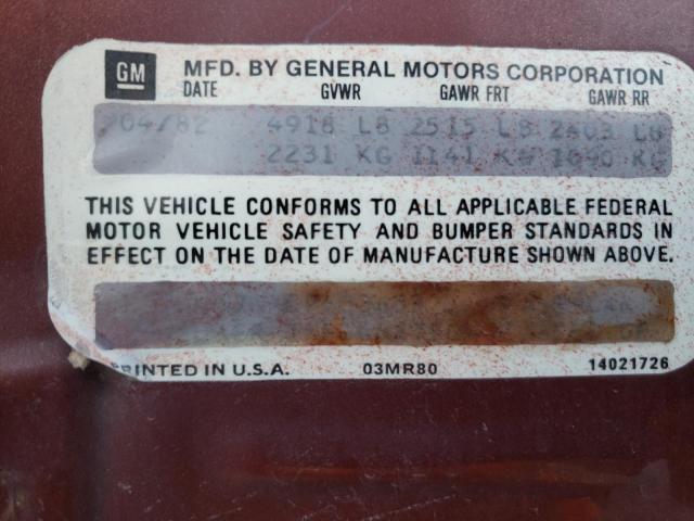 1G2AK37NXCP603653 - 1982 PONTIAC GRAND PRIX LJ BROWN photo 12