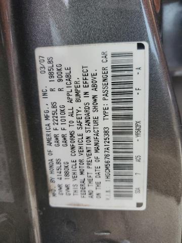 1HGCM56767A125383 - 2007 HONDA ACCORD EX GRAY photo 12