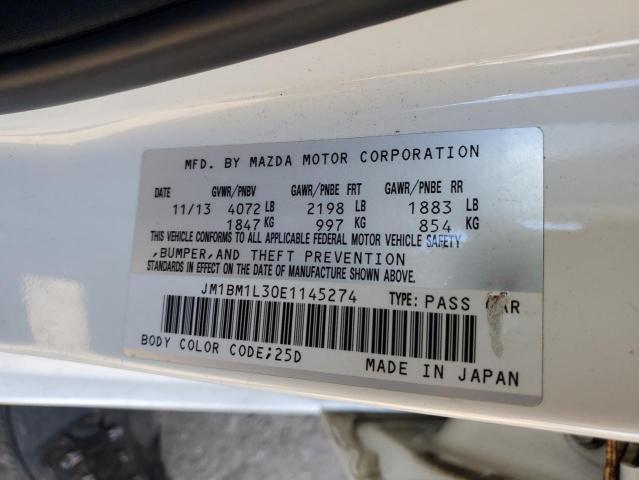 JM1BM1L30E1145274 - 2014 MAZDA 3 TOURING WHITE photo 12