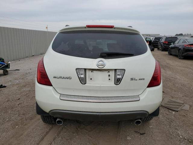 JN8AZ08W46W526760 - 2006 NISSAN MURANO SL WHITE photo 6