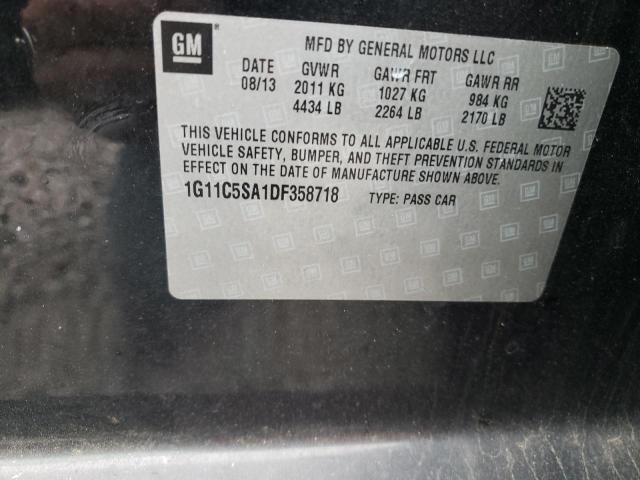 1G11C5SA1DF358718 - 2013 CHEVROLET MALIBU 1LT 黑色 照片 12