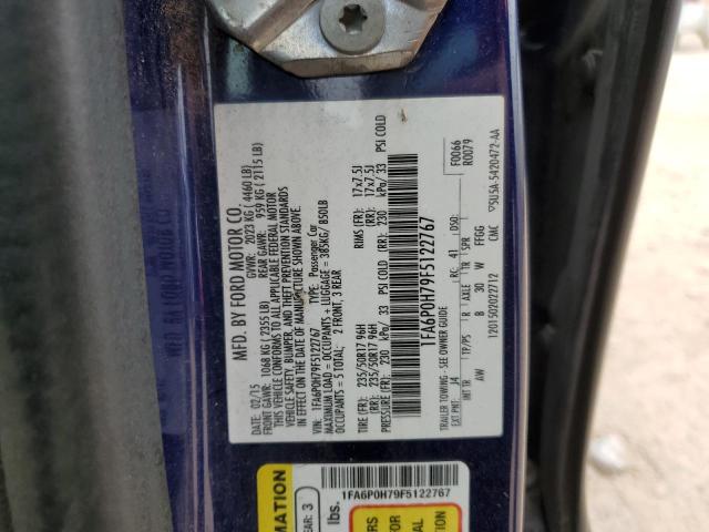 1FA6P0H79F5122767 - 2015 FORD FUSION SE BLUE photo 13