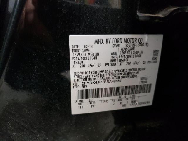 2FMDK4JC7EBA49161 - 2014 FORD EDGE SEL BLACK photo 13