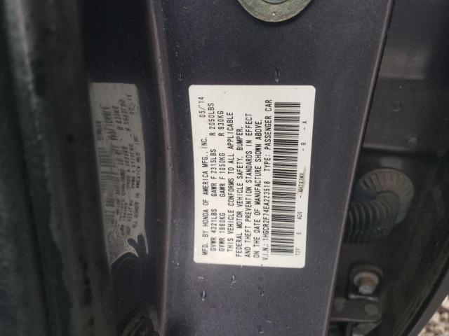 1HGCR2F74EA223518 - 2014 HONDA ACCORD EX GRAY photo 12