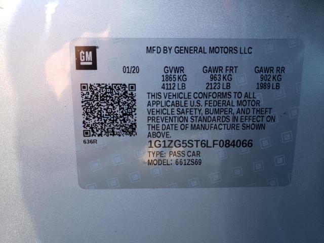 1G1ZG5ST6LF084066 - 2020 CHEVROLET MALIBU RS 银色 照片 12