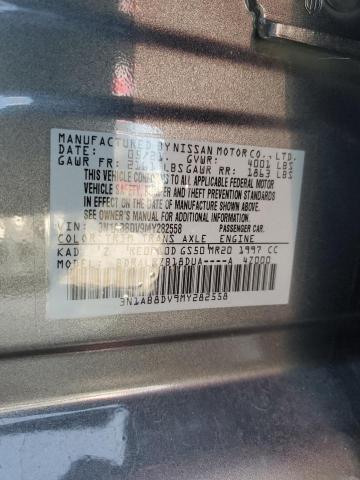 3N1AB8DV9MY282558 - 2021 NISSAN SENTRA SR GRAY photo 12