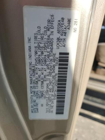 5TBRT34112S327776 - 2002 TOYOTA TUNDRA ACCESS CAB ოქროსფერი ფოტო 12