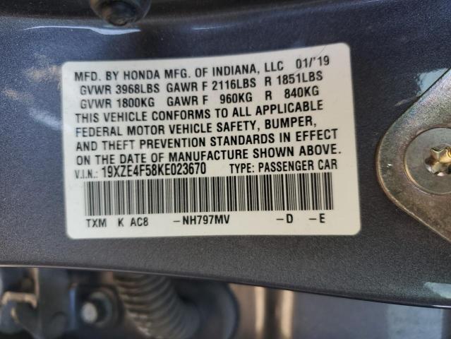 19XZE4F58KE023670 - 2019 HONDA INSIGHT EX GRAY photo 13