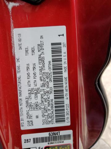 5TFRZ5CN4JX060146 - 2018 TOYOTA TACOMA ACCESS CAB ბურგუნდია ფოტო 12