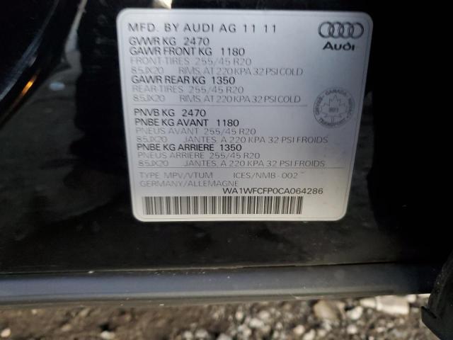 WA1WFCFP0CA064286 - 2012 AUDI Q5 PRESTIGE BLACK photo 12