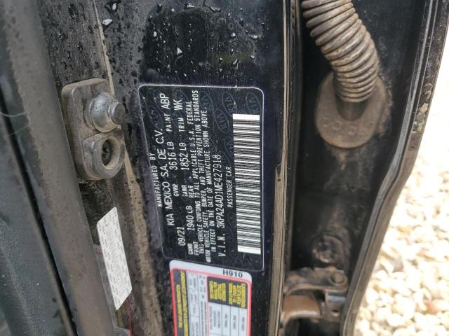 3KPA24AD1ME427918 - 2021 KIA RIO LX BLACK photo 13