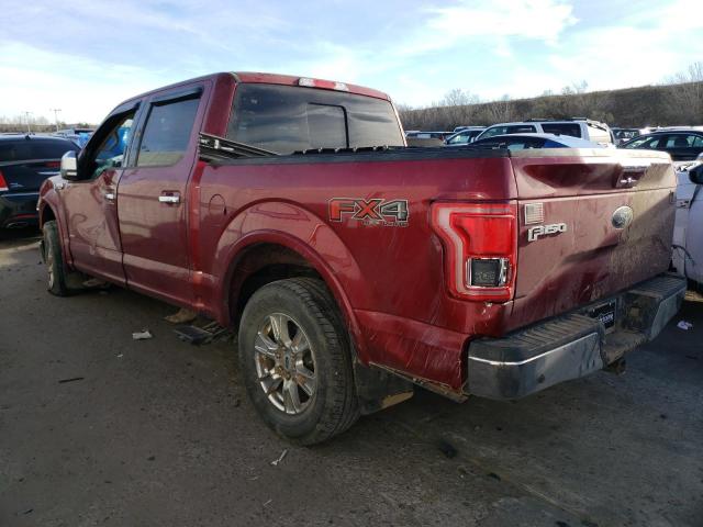 1FTEW1EG8HKE11856 - 2017 FORD F150 SUPERCREW RED photo 2