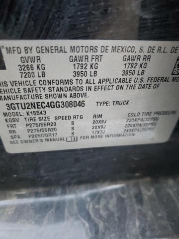 3GTU2NEC4GG308046 - 2016 GMC SIERRA K1500 SLT BLACK photo 12