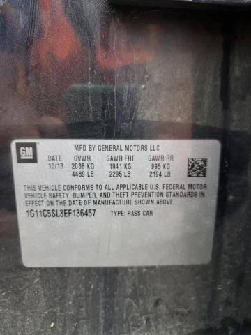 1G11C5SL3EF136457 - 2014 CHEVROLET MALIBU 1LT BLACK photo 13