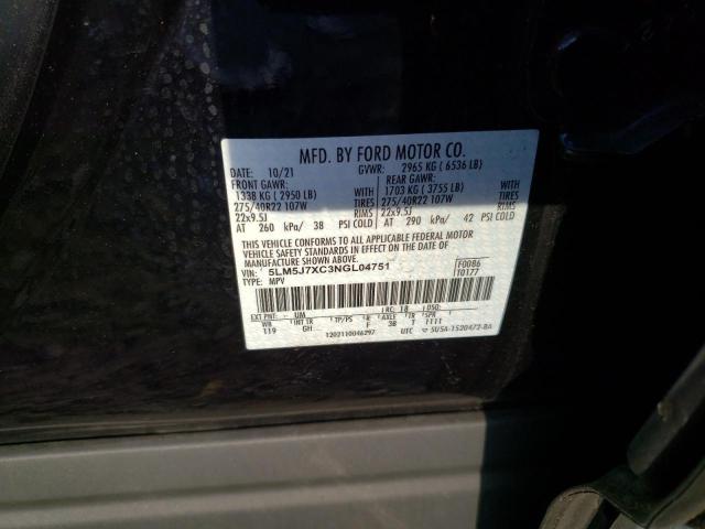 5LM5J7XC3NGL04751 - 2022 LINCOLN AVIATOR RESERVE BLACK photo 13