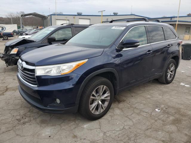 5TDKKRFH2ES018945 - 2014 TOYOTA HIGHLANDER XLE BLUE photo 1