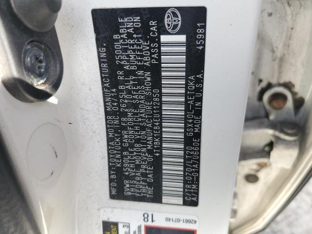 4T1BK1EB4EU112850 - 2014 TOYOTA AVALON BASE 白色 照片 13