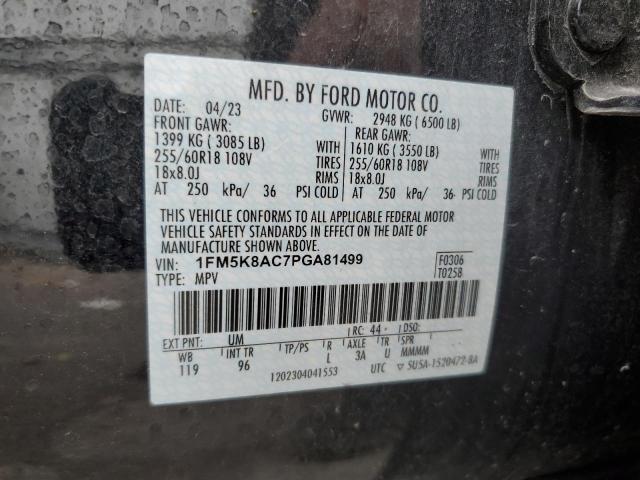 1FM5K8AC7PGA81499 - 2023 FORD EXPLORER POLICE INTERCEPTOR 黑色 照片 13