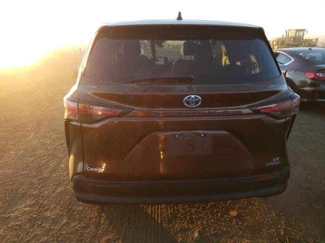 5TDKRKECXMS052705 - 2021 TOYOTA SIENNA LE BROWN photo 6