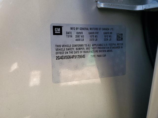 2G4GV5EK4F9179645 - 2015 BUICK REGAL 米色 照片 12