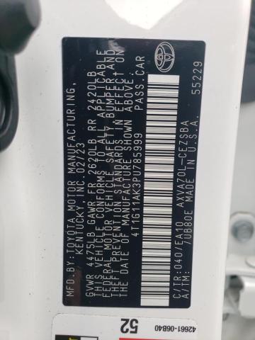 4T1G11AK3PU785999 - 2023 TOYOTA CAMRY SE NIGHT SHADE WHITE photo 12