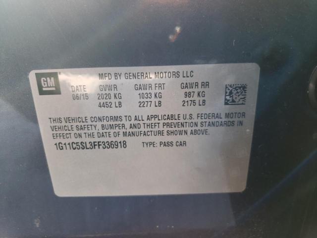 1G11C5SL3FF336918 - 2015 CHEVROLET MALIBU 1LT 蓝色 照片 12