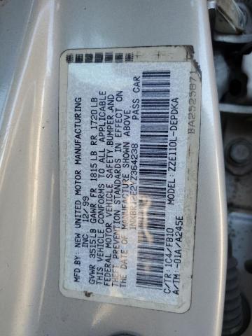 1NXBR12E2YZ364238 - 2000 TOYOTA COROLLA VE GRAY photo 12