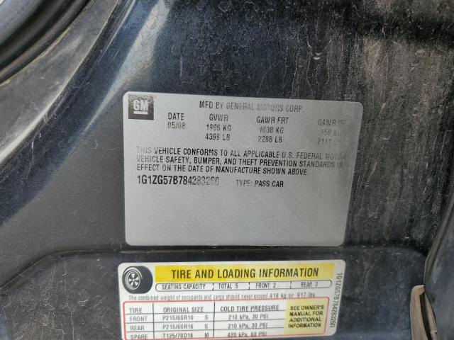 1G1ZG57B784283260 - 2008 CHEVROLET MALIBU LS BLACK photo 12