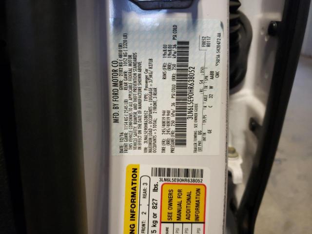 3LN6L5E90HR638052 - 2017 LINCOLN MKZ RESERVE თეთრი ფოტო 12