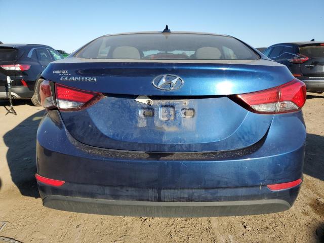 5NPDH4AE7GH703474 - 2016 HYUNDAI ELANTRA SE BLUE photo 6