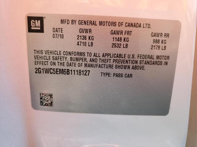 2G1WC5EM6B1118127 - 2011 CHEVROLET IMPALA LTZ WHITE photo 12