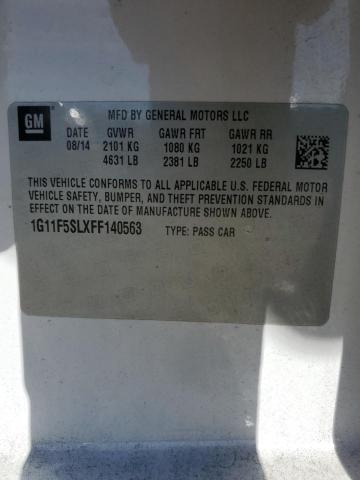 1G11F5SLXFF140563 - 2015 CHEVROLET MALIBU LTZ თეთრი ფოტო 12