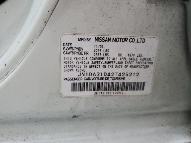 JN1DA31D42T425212 - 2002 NISSAN MAXIMA GLE WHITE photo 13